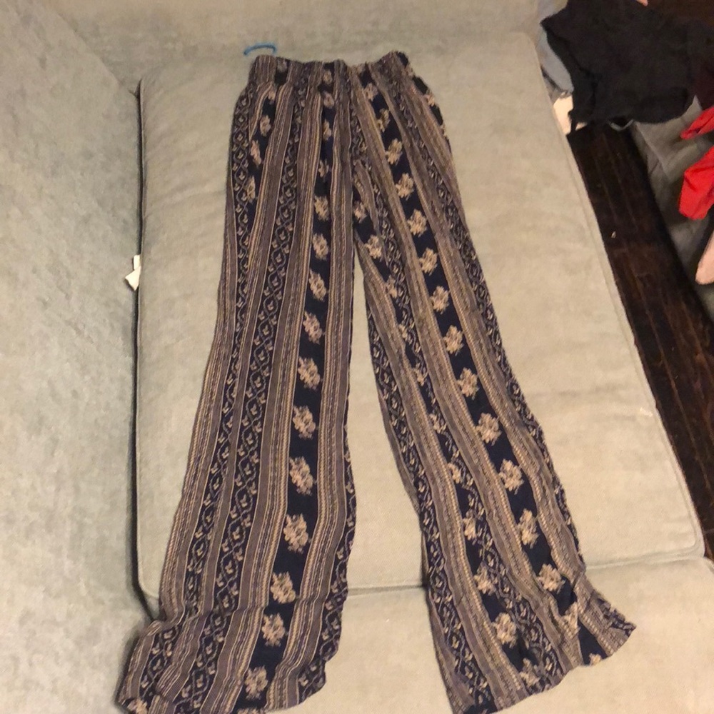 Blue and tan forever 21 hippie pants